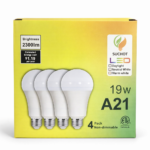 SUCHOT LED A21 Light Bulbs 19W – 4 Pack