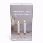Flameless LED Taper Window Candles 6 Pack