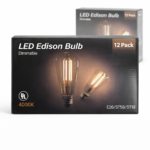 TJOY LED Edison Bulbs 12-Pack 4000K
